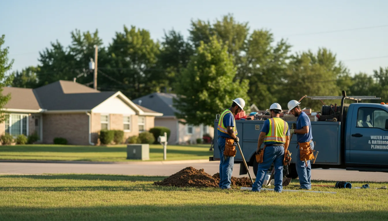 Residential water line and bathroom plumbing service in Barnard, KS